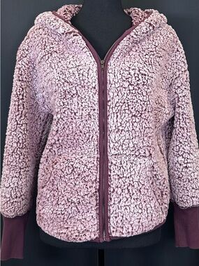 #141- Plush Hooded Teddy Jacket in Dusty Rose
